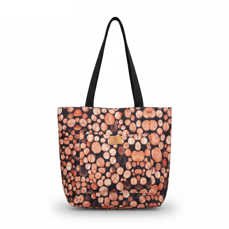 Picture of Woodpile Printed Fashionable Stylish Top Handle Bags for Women and Girls Modern Lifestyle Large Capacity Vanity Side Bag Picture of Woodpile Printed Fashionable Stylish Top Handle Bags for Women and Girls Modern Lifestyle Large Capacity Vanity Side Bag