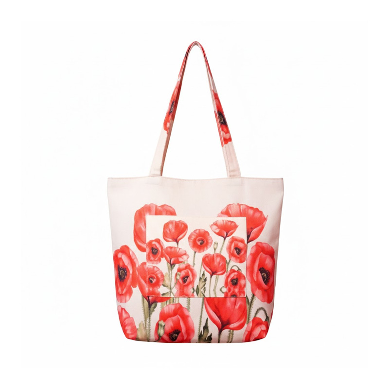Picture of Red Poppy Flower Top Handle Bags for Women and Girls Picture of Red Poppy Flower Top Handle Bags for Women and Girls