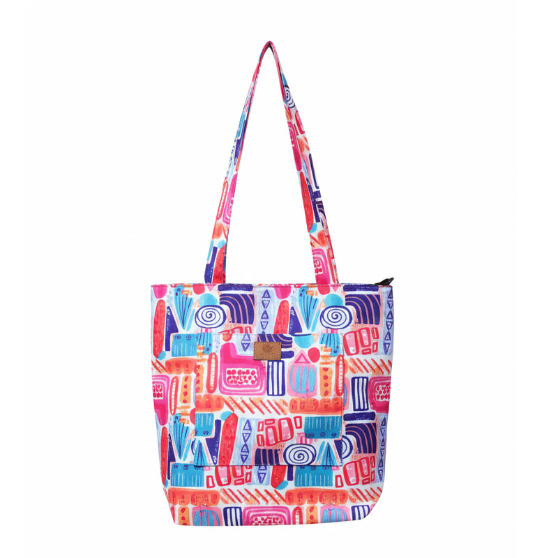 Picture of Samia Craft Colorful Stylish Fashionable Top Handle Bags for Women Watercolor Abstract Doodle Printed Picture of Samia Craft Colorful Stylish Fashionable Top Handle Bags for Women Watercolor Abstract Doodle Printed