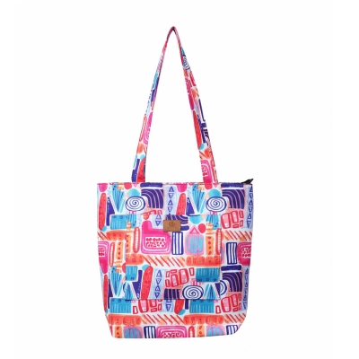 Picture of Samia Craft Colorful Stylish Fashionable Top Handle Bags for Women Watercolor Abstract Doodle Printed Picture of Samia Craft Colorful Stylish Fashionable Top Handle Bags for Women Watercolor Abstract Doodle Printed