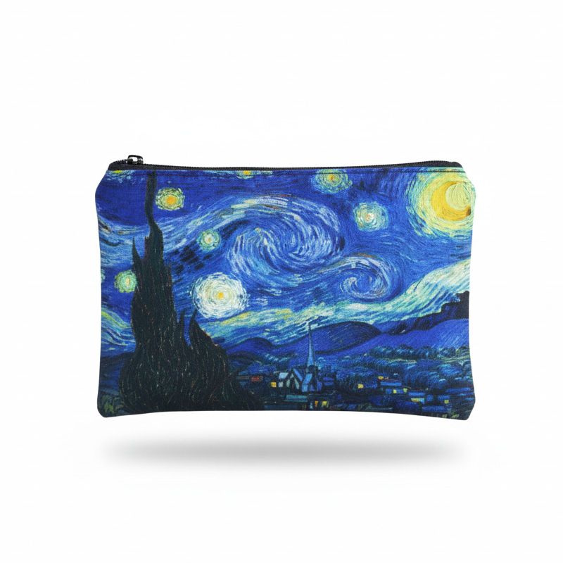 Picture of The Starry Night by Van Gogh Printed Pouch Bag: Women's Trendy Pouch Bags for Daily Use