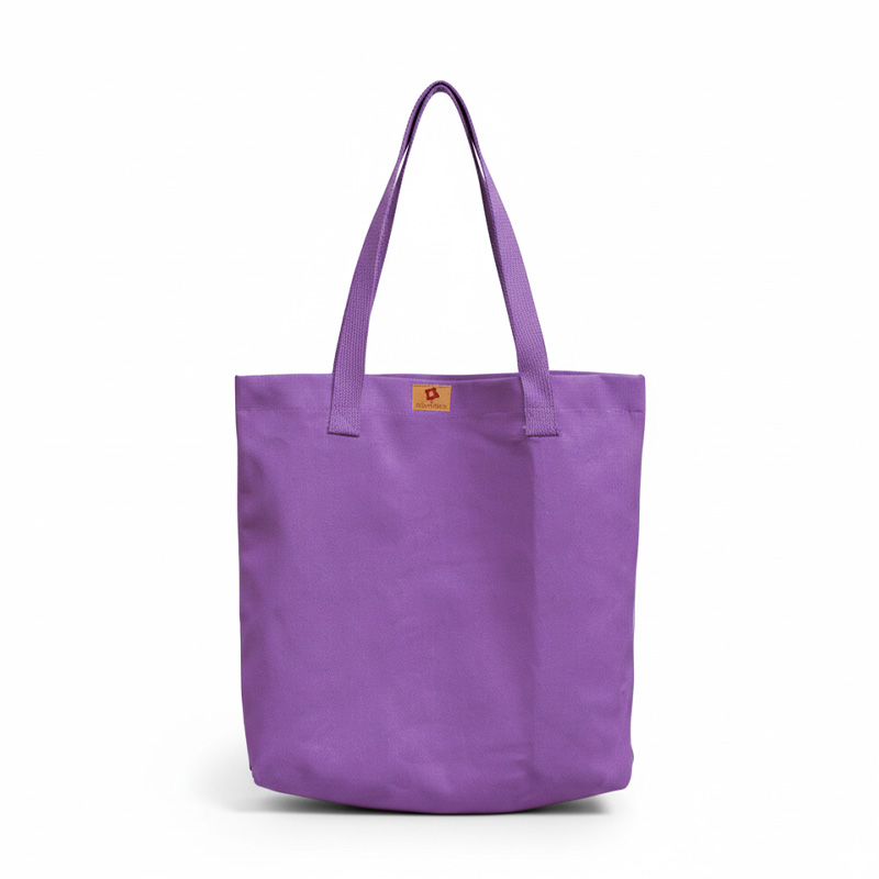 Picture of Samia Crafts 13/14Inc Fashionable Simple Plain Solid Lavender Color Top Handle Canvas Tote Bag with Zipper Best Fabric & Shopping Bag For Everyday Daily Use