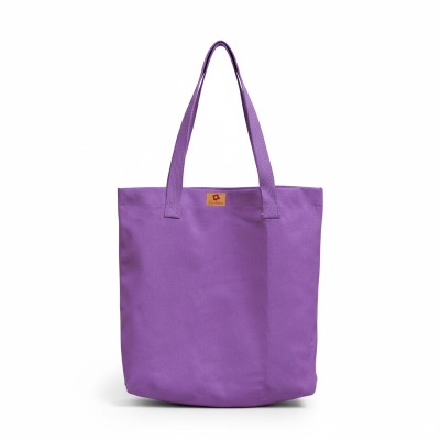 Picture of Samia Crafts 13/14Inc Fashionable Simple Plain Solid Lavender Color Top Handle Canvas Tote Bag with Zipper Best Fabric & Shopping Bag For Everyday Daily Use