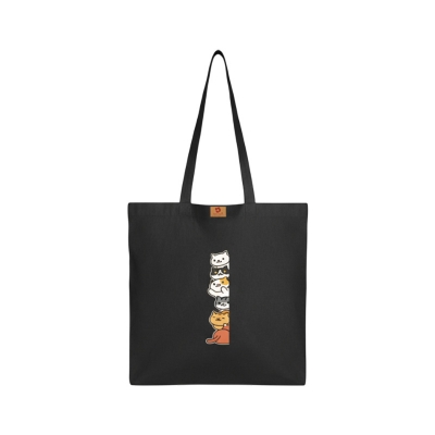 Picture of SamiaCraft Kitty Cat Designed Cotton Canvas Tote Bag with Zipper for Women & Students University, College Fashion - Everyday Daily Use