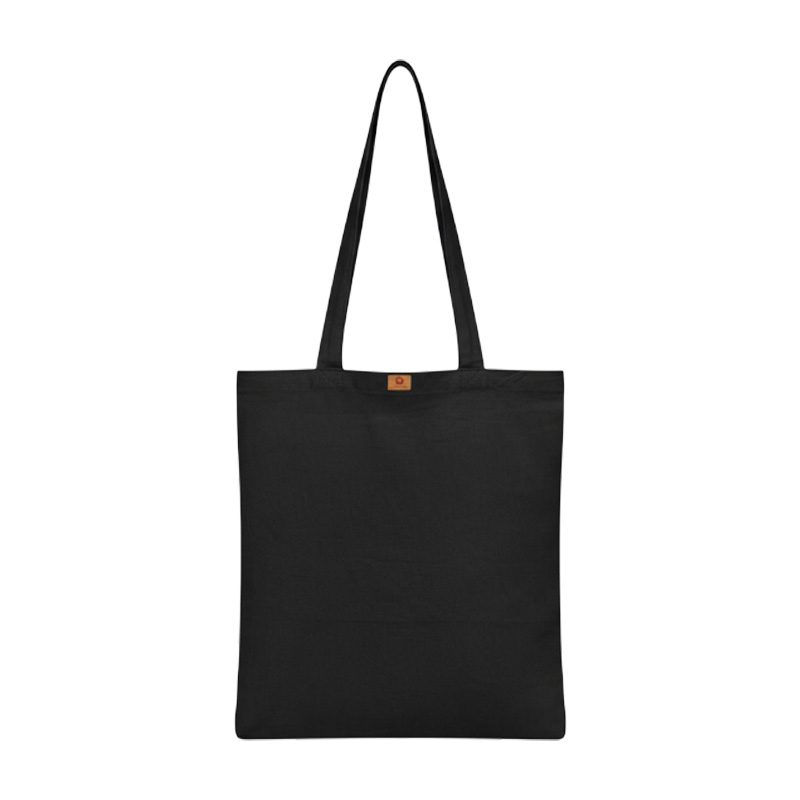 Picture of Samia Crafts 13/14 Fashionable Simple Plain Solid Black Color Top Handle Stylish Canvas Tote Bag With Zipper - Hand and Shoulder Bag