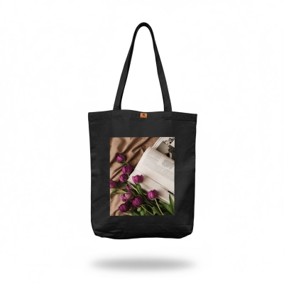 Picture of SamiaCraft Floral Design Cotton Canvas Tote Bag with Zipper for Women & Students University, College Fashion