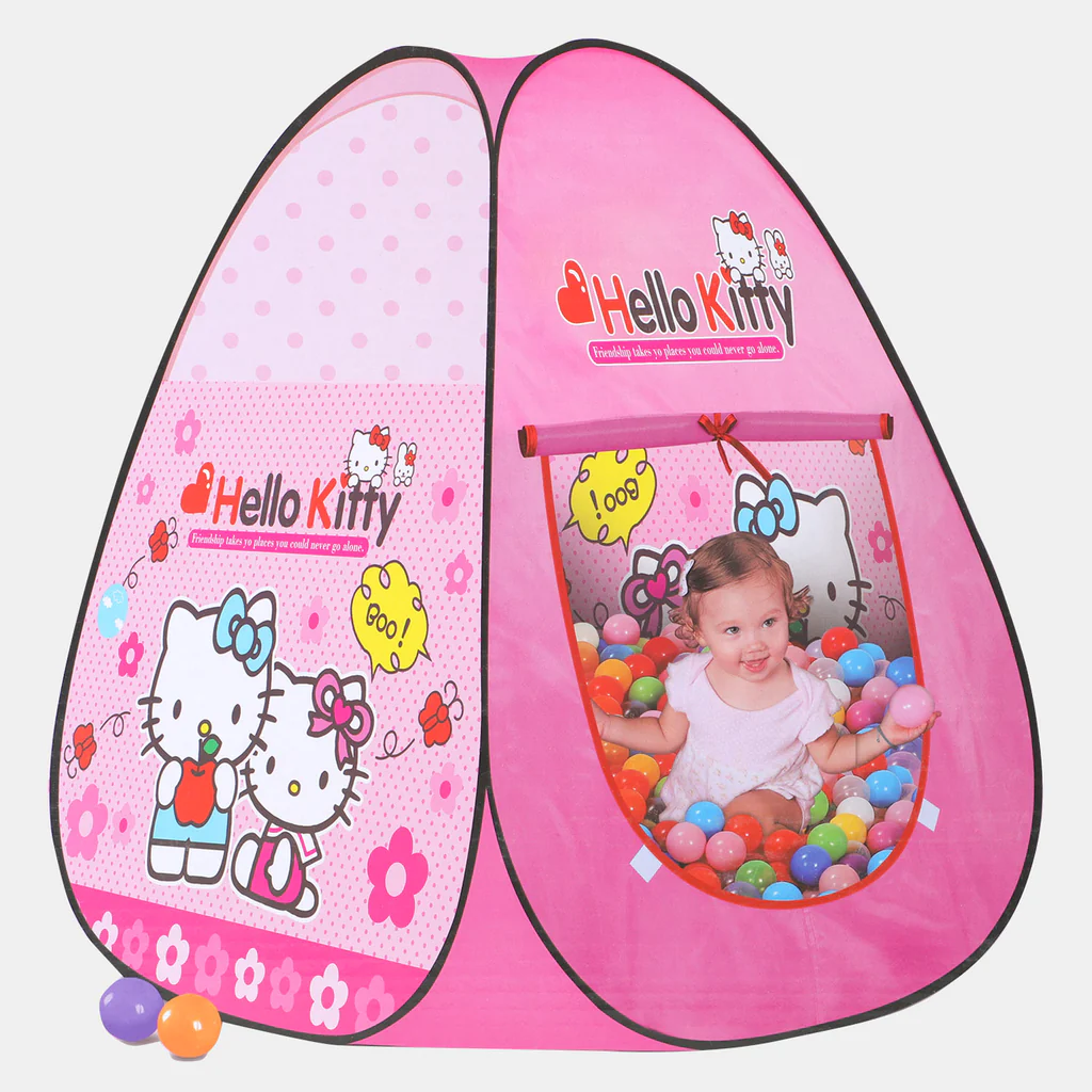 Picture of Beautiful Frozen/Hello Kitty Tent House With 100+ Ball. blue/Pink Colour and Family Colour