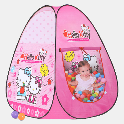 Picture of Beautiful Frozen/Hello Kitty Tent House With 100+ Ball. blue/Pink Colour and Family Colour