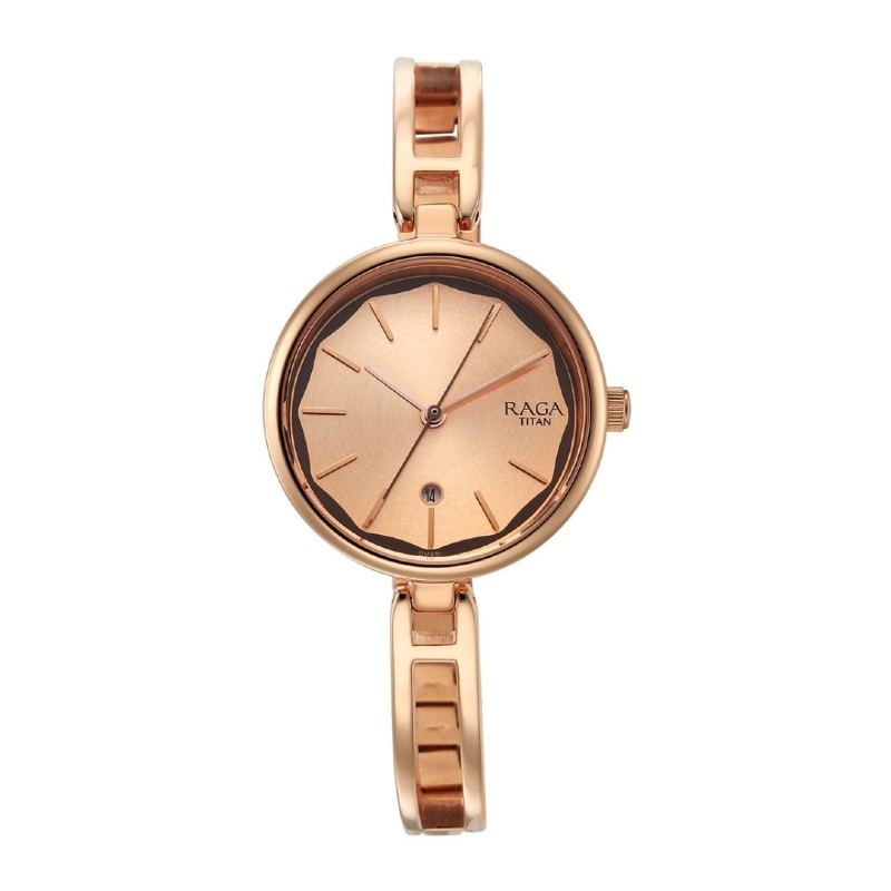 Picture of Titan 2683Wm01 Raga Viva White Dial Analog With Date Metal Strap Watch For Women