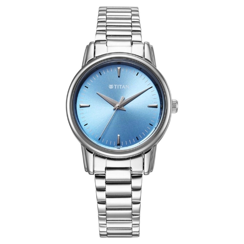 Picture of Titan 2760Sm02 Karishma Quartz Analog Blue Dial Silver Stainless Steel Strap Watch For Women