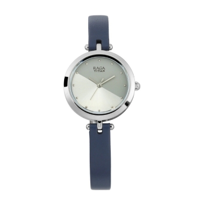 Picture of Titan 2606Sl01 Raga Viva Gray Dial Analog Leather Strap Watch For Women