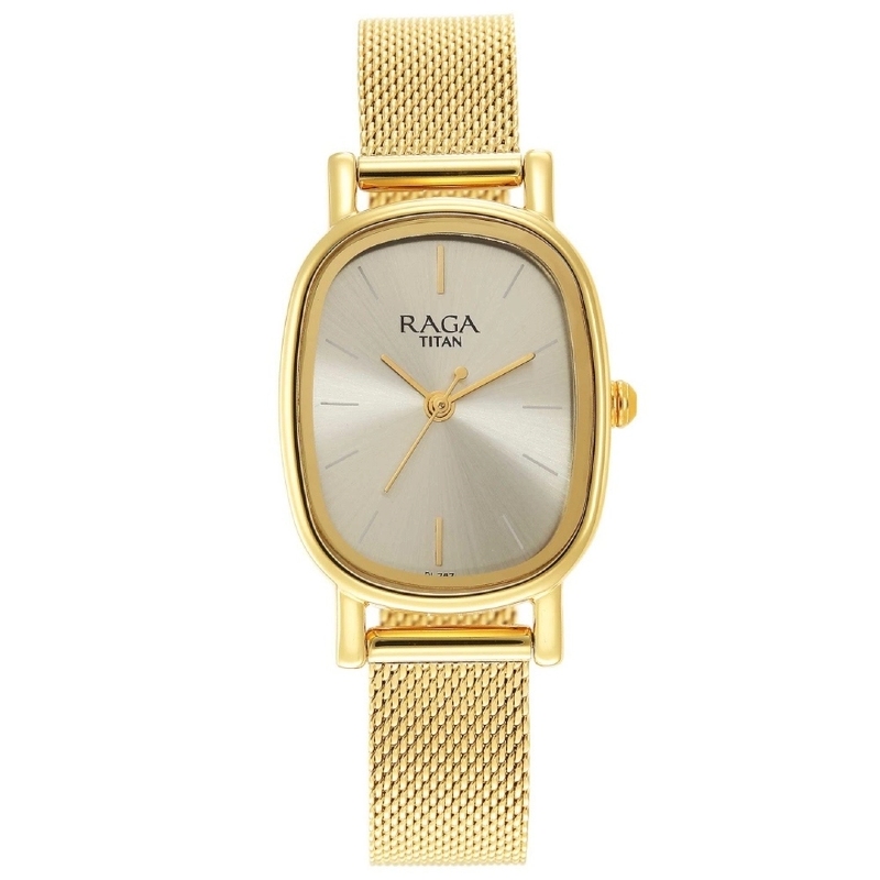 Picture of Titan 2665Ym01 Raga Viva Champagne Dial Analog Stainless Steel Strap Watch