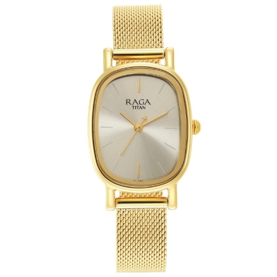 Picture of Titan 2665Ym01 Raga Viva Champagne Dial Analog Stainless Steel Strap Watch