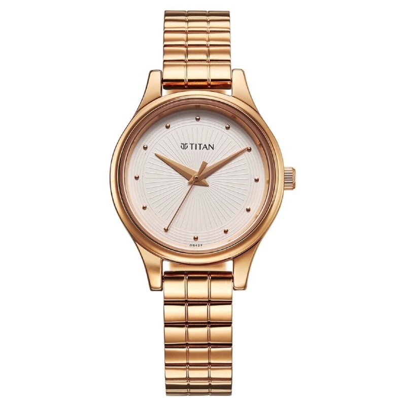 Picture of Titan 2679Wm02 Karishma Quartz Analog Off White Dial Rose Gold Stainless Steel Strap Watch For Women