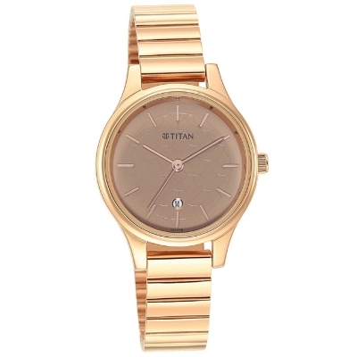 Picture of Titan 2679Wm01 Karishma Brown Dial Metal Strap Watch For Women