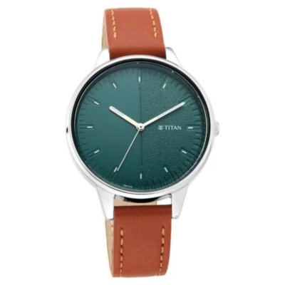 Picture of Titan N Women'S Women'S Precision Simplicity Watch: Gray Gradient Dial With Leather Strap (2648Sl01)
