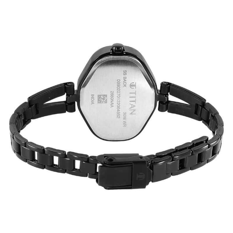 Picture of Titan 2680Nm01 Women Karishma Black Dial Metal Strap Watch