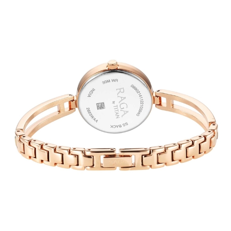 Picture of Titan 2683Wm01 Raga Viva White Dial Analog With Date Metal Strap Watch For Women