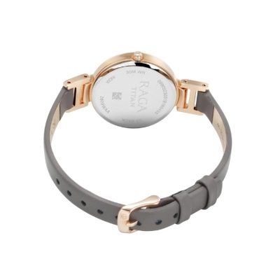 Picture of Titan 2608Wl01 Raga Viva Rose Gold Dial Analog Leather Strap Watch For Women