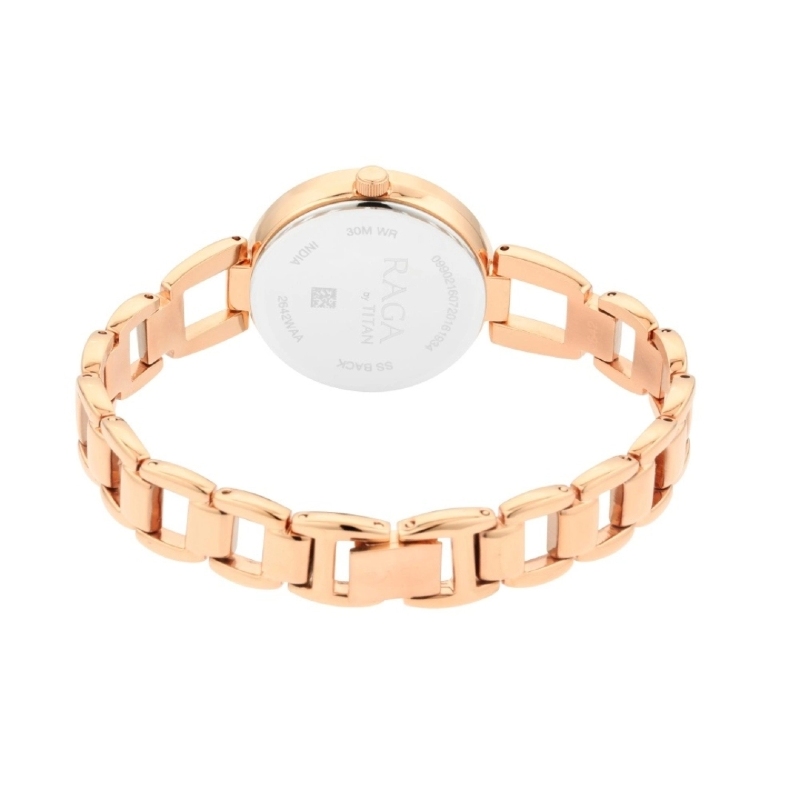 Picture of Titan 2642Wm01 Raga Viva Rose Gold Dial Quartz Metal Strap Watch For Women