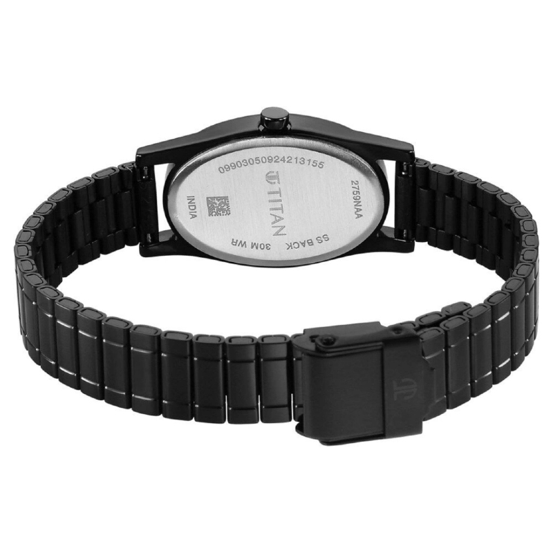 Picture of Titan 2759Nm01 Karishma Quartz Analog Blue Dial Black Stainless Steel Strap Watch For Women
