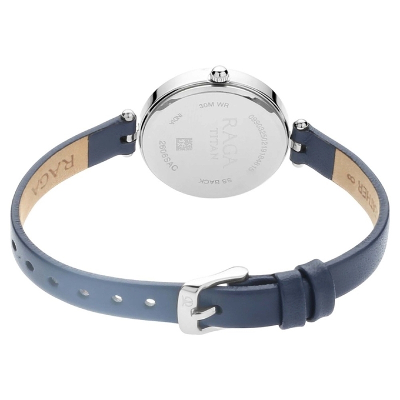 Picture of Titan 2606Sl01 Raga Viva Gray Dial Analog Leather Strap Watch For Women