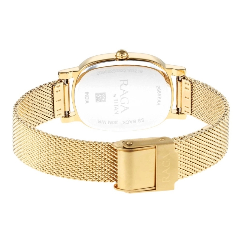 Picture of Titan 2665Ym01 Raga Viva Champagne Dial Analog Stainless Steel Strap Watch