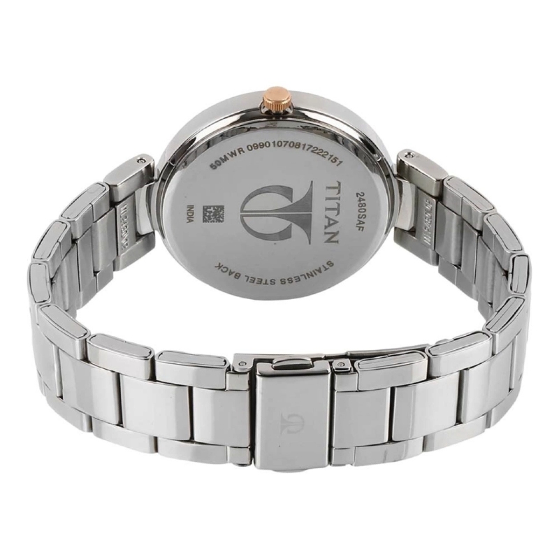 Picture of Titan 2480Km01 Workwear Rose Gold Dial Fashion Ladies Watch