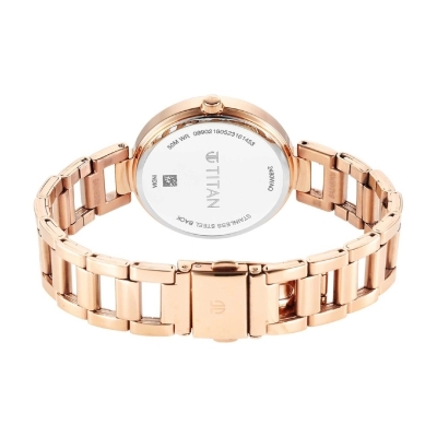 Picture of Titan 2480Wm06 Workwear Quartz Analog Beige Dial Rose Gold Stainless Steel Strap Watch