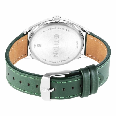Picture of Titan 1802Sl20 Urban Analog Silver White Dial Leather Strap Watch For Men