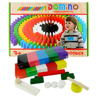 Picture of 100 pcs Wooden Dominos Blocks Set, Kids Game Educational Play Toy