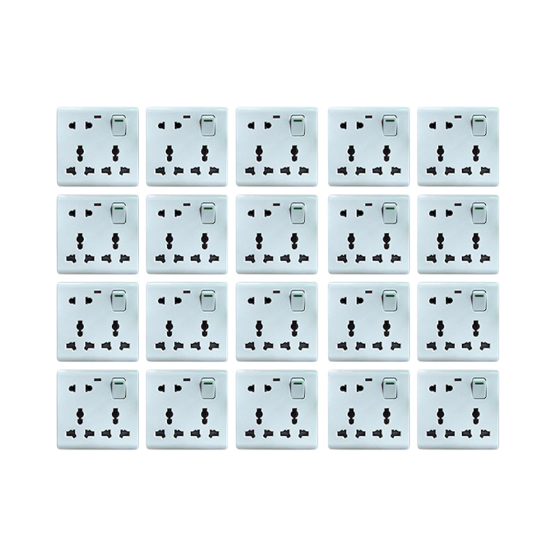 Picture of High Quality - Bundle of 20 Pieces Multi Function Universal Wall Gang Socket - 8 Pin Gang Universal Socket - Reliable and Durable Picture of High Quality - Bundle of 20 Pieces Multi Function Universal Wall Gang Socket - 8 Pin Gang Universal Socket - Reliable and Durable