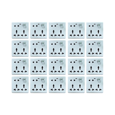 Picture of High Quality - Bundle of 20 Pieces Multi Function Universal Wall Gang Socket - 8 Pin Gang Universal Socket - Reliable and Durable Picture of High Quality - Bundle of 20 Pieces Multi Function Universal Wall Gang Socket - 8 Pin Gang Universal Socket - Reliable and Durable