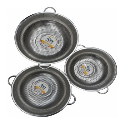 Picture of Multipurpose Stainless Steel Collander Food Basket 3 Pieces Set - BB-8100