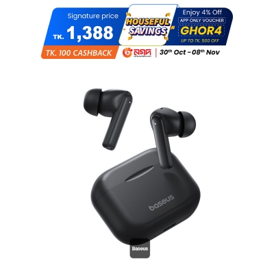 Picture of Baseus Bowie E17 True Wireless Bluetooth Earphones With Dual Mic ENC & Punchy Bass - Black