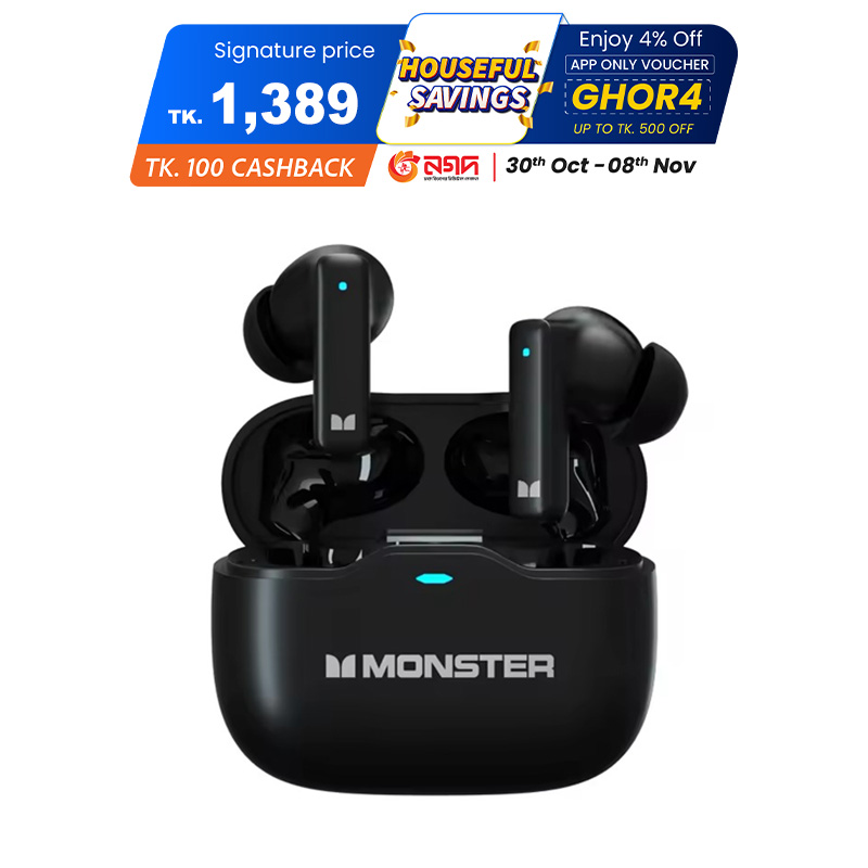 Picture of MONSTER AuraFit GT17 ANC Earbuds HIFI Sound Quality, Active Noise Cancellation Wireless Earphone TWS Earbuds