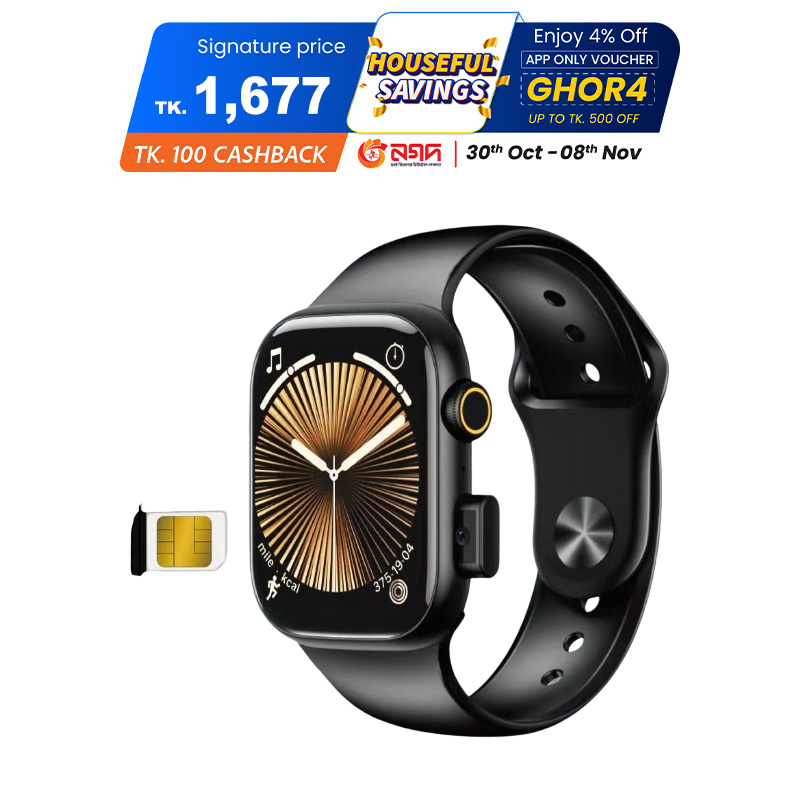 Picture of BW11 Smartwatch 4G Direct Sim Calling, Pop Up Camera, Bluetooth Calling, HD Display Smart watch Full Touch Screen and Wireless charging Smartwatch