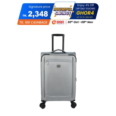 Picture of 28Inch Soft Suitcase/Luggage 450D Jacquard RPET with PUX2 in waterproof- Gray (Original Export)
