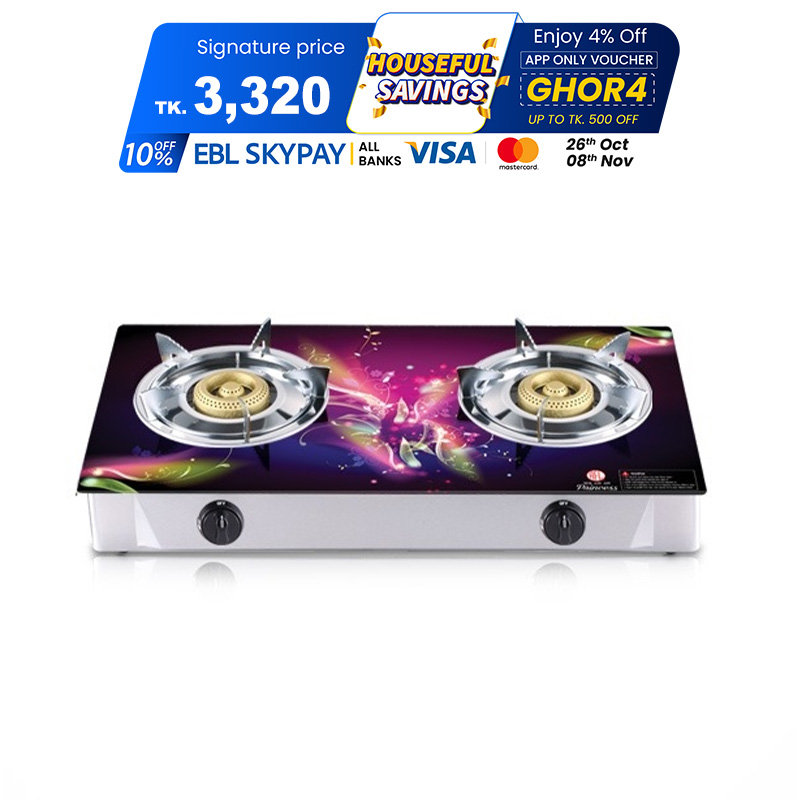 Picture of RFL Double Glass Gas Stove Princess (Cylinder Gas)