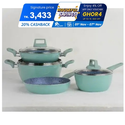 Picture of Kiam Chromatic 7 Pcs Ceramic Granite Cookware Set (Induction bottom)