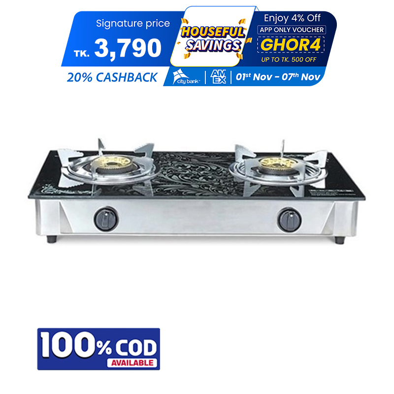 Picture of RFL Double Glass Gas Stove Elegant (Line Gas)