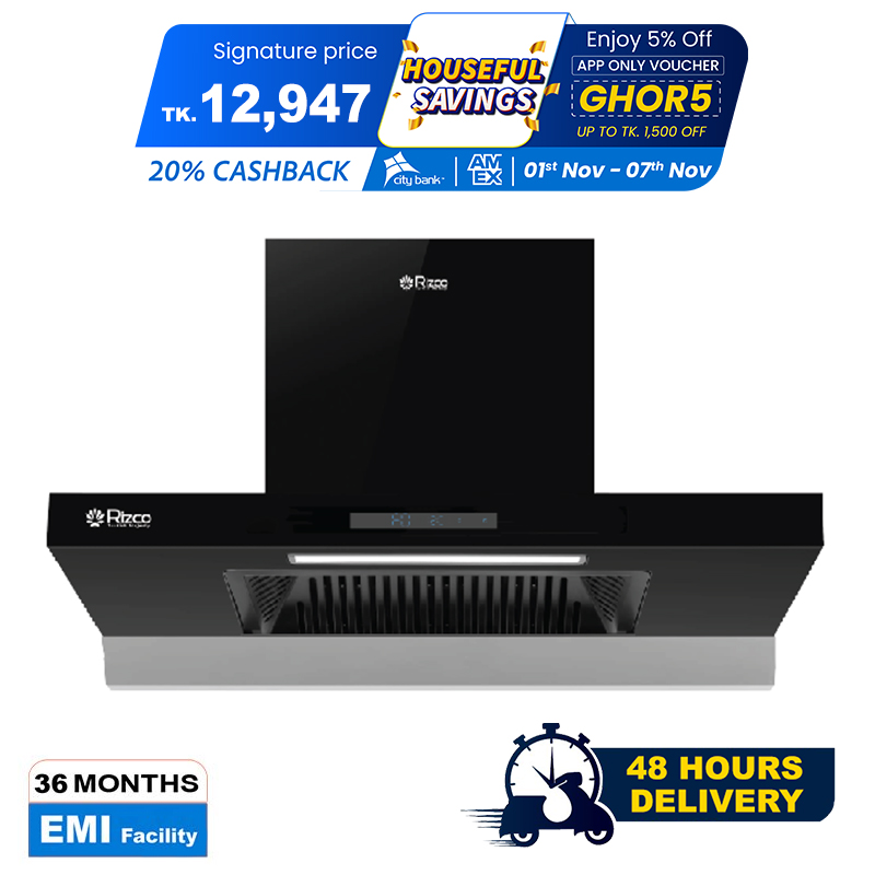 Picture of Rizco Luminous 132, 30 Inch Kitchen Hood Chimney Type Heat Auto Clean