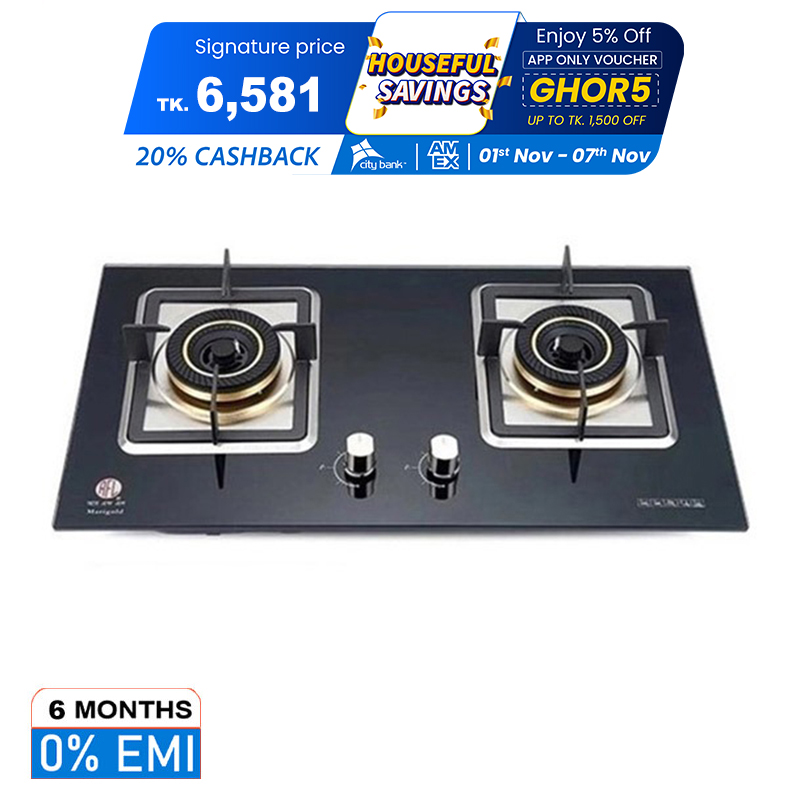 Picture of RFL Double Built In Glass Hob/Gas Stoves/Gas Burner Marigold (Natural Gas)