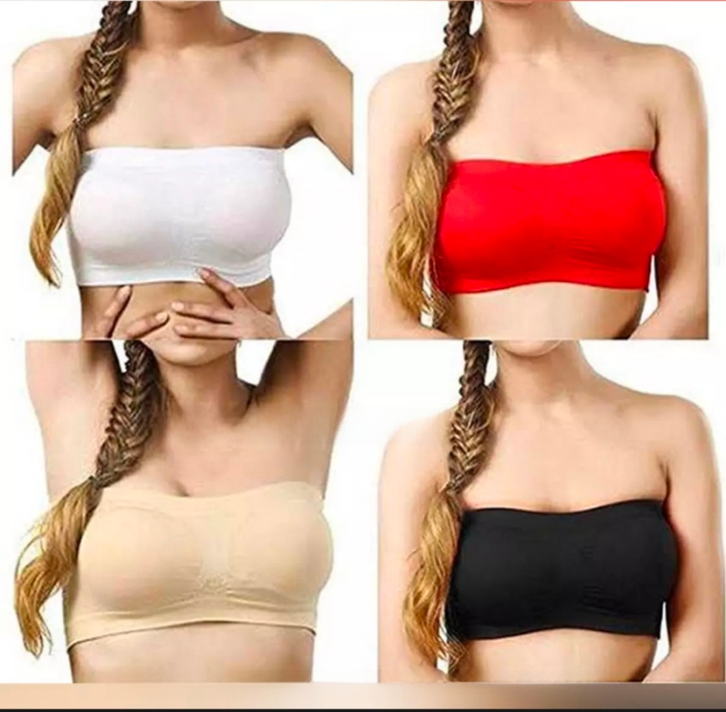 Picture of Imported Cotton Strapless Tube Bra For Women -One Piece