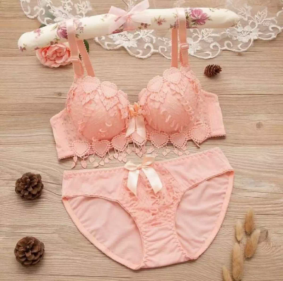 Picture of Women Push Up Bra And Panty Set Girl Floral Lace Underwear Set Underwire Brassiere