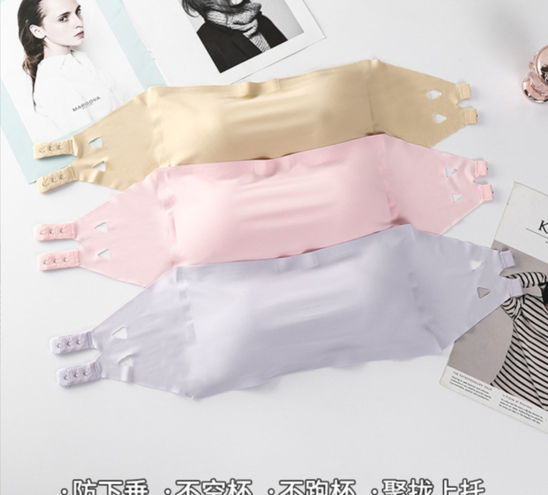 Picture of Strapless padded tube silk foam bra for women - One Piece