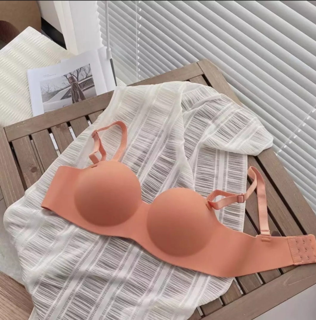 Picture of Women Solid Seamless Underwear Adjustable Push Up Wire Free Bralette Soft Fashion Female Breathable Lingerie - Bra