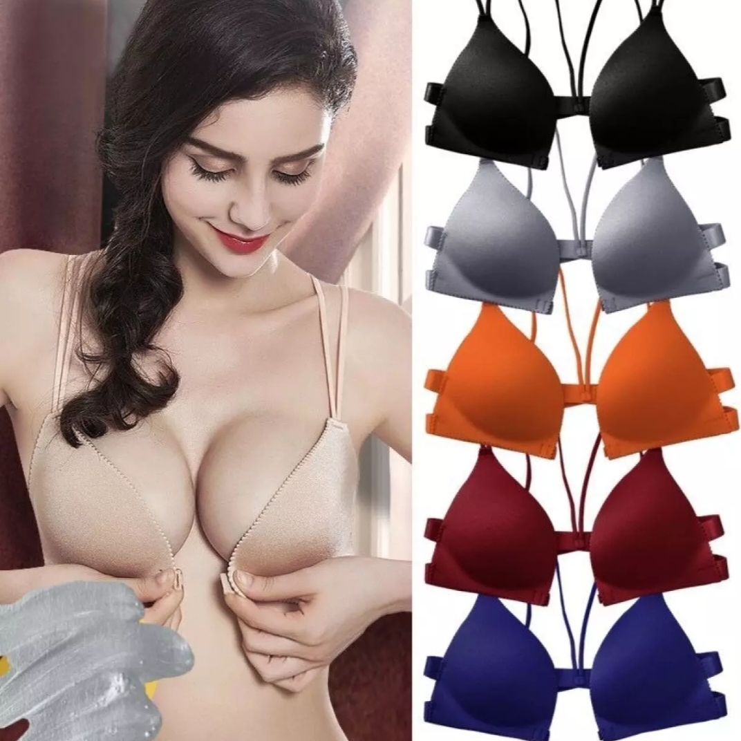 Picture of Imported Front Closure Women Bras Padded Wire Free Strappy Super Push Up Bralette Women Intimes Backless Underwear -