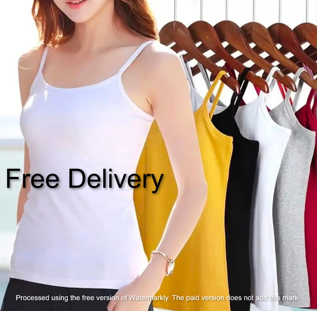 Picture of Ladies Inner Cotton Tank Tops For all season- 1 Piece (Multicolor)