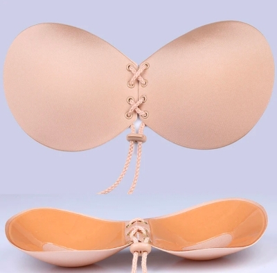Picture of Imported Strapless Silicone Push up Backless Self Adhesive Gel Magic Stick Invisible butterfly shape Bra for Women - Bra